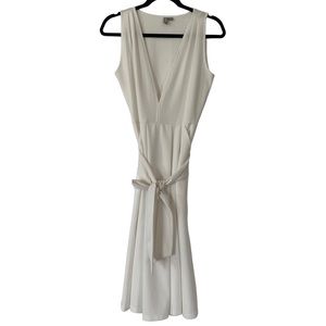 ASOS Woman’s White Deep V Neck Sleeveless Midi Dress, Size 8